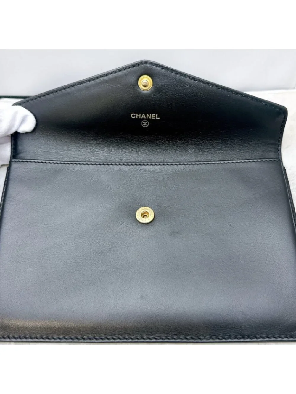 Chanel Wallet Lambskin Black Simple